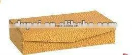 Elegant Hotel Supplies Faux Leather Covered Plush Wooden Pen Container