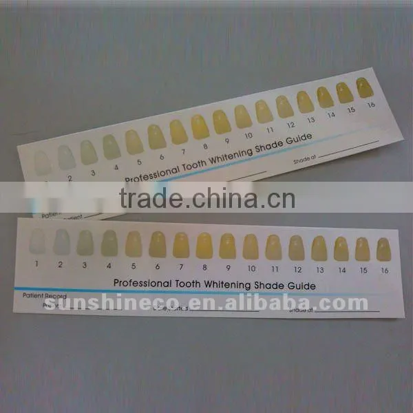PAPER SHADE GUIDE,TOOTH WHITENER,TOOTH WHITENING PAPER SHADE GUIDE