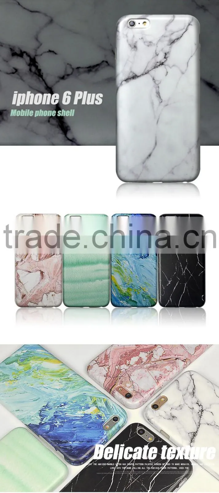 2016 Wholesale Durable Marble Pattern Slim TPU Protective Case Cover Shell For Iphone 5 6 6S Series LCD Screen