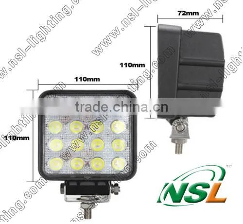 4 inch Square Auto 48W LED Work Light 12V 24V EMC Car Truck 4X4 SUV 4WD Marine Offroad Driving Fog Light IP67,ROHS,CE
