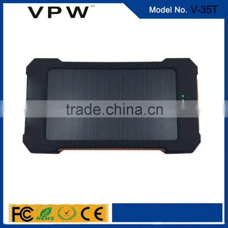 2016 portable 10000 mah solar power bank charger for mobile phone
