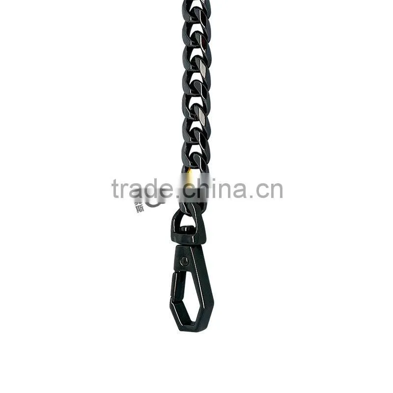 Gunmetal metal handbag chain handles with hook