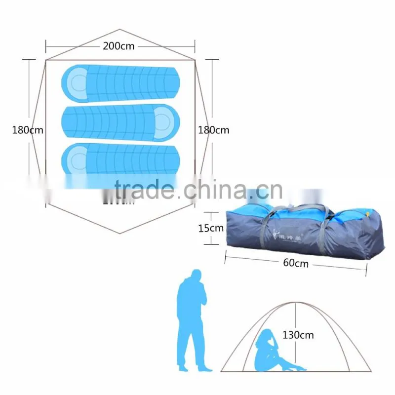 Waterproof 3-4 person double layer automatic outdoor tent for camping