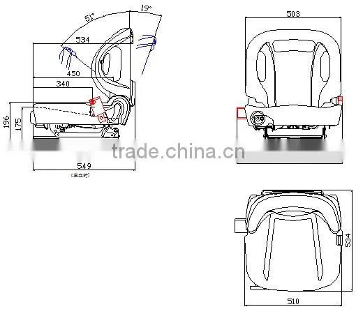 luxury forklift parts backrest adjustable toyota forklift seat with suspension (YY50-2)