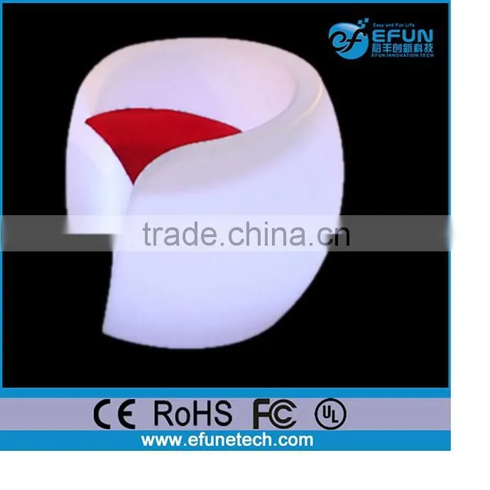 battery rechargeable led curve sofa chair,modern design LED illuminated sofa