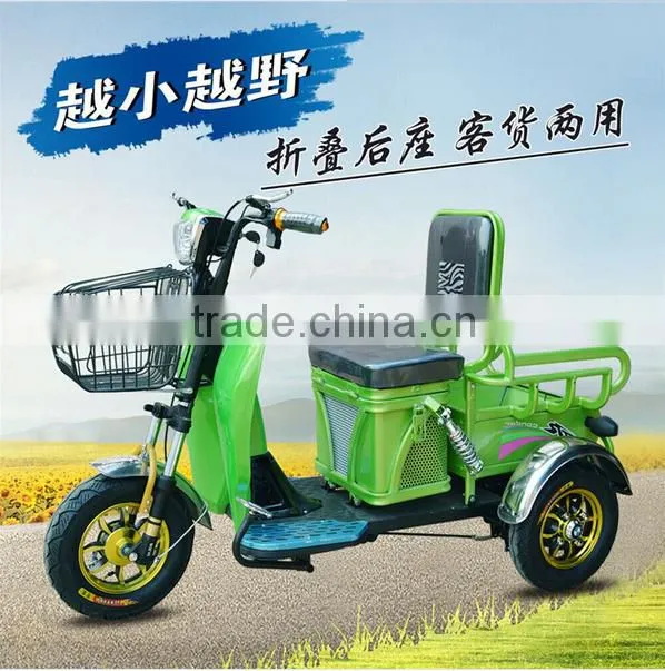 48V 500W 20AH Lead Acid Battery Passenger Seat Mini 3 Wheel Electric Tricycle Scooter