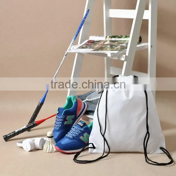 Logo printable 210T Nylon sports shoes bag riding Backpack waterproof drawstring backpack