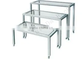 wooden clothes and shoes display rack/Wooden double side shoe rack