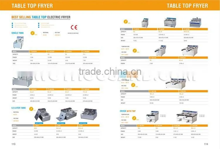 Gas Chip Fryer - 2 Baskets, 11 Liters, 35490 BTU, TT-WE268C