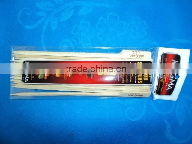 Sale disposable bamboo flat skewer for BBQ 30cm in plastic bag
