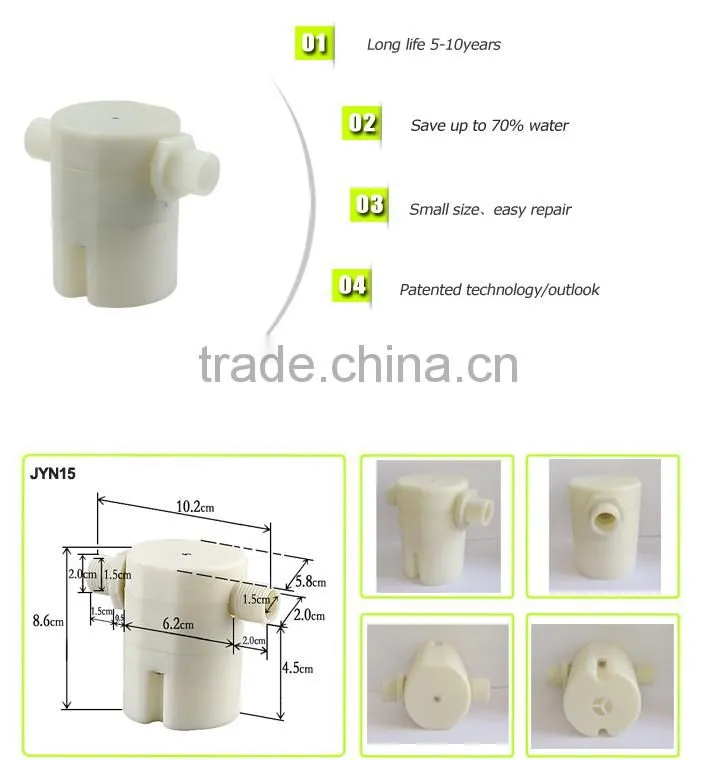 long life friendly rohs material pa66 water tank float valve,water level control valve