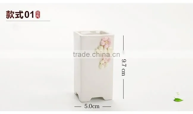 Creative hand pinching flowers small white ceramic flower pots