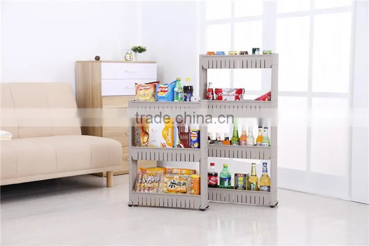 Multi-purpose Removable 4-layer Plastic Bathroom Shelf Crevice Gap Commodity Shelf
