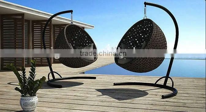 2017 Sigma indoor outdoor rattan hanging egg shaped wicker chairs