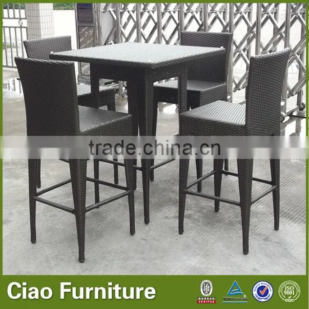 Outdoor cafe shop high bar table