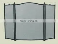 folding hand forged cast iron fireplace screens