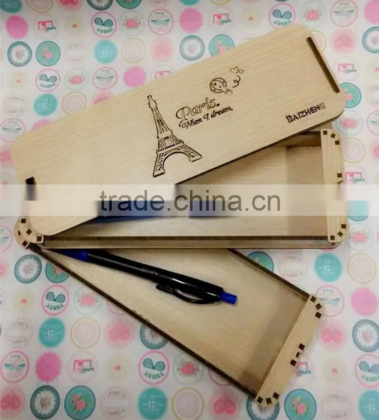 Multi-function Korean creative students wooden pencil case