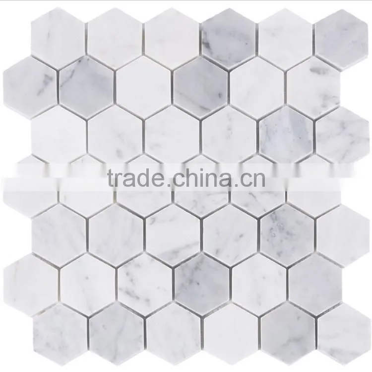 MM-CV240 China customized flooring natural stone hexagon marble mosaics tiles
