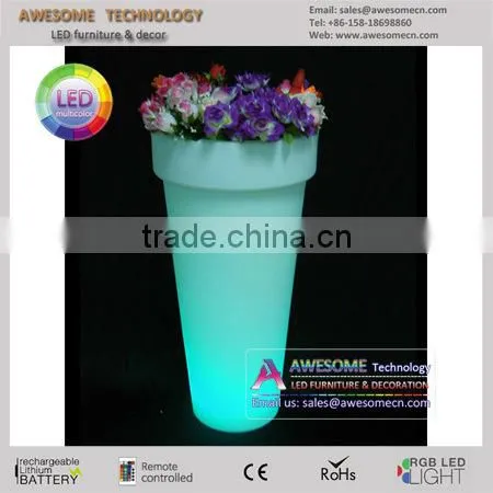 battery powered illuminated led plastic flower pot