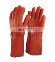 NMSAFETY Red oil proof pvc work glove with knit wrist