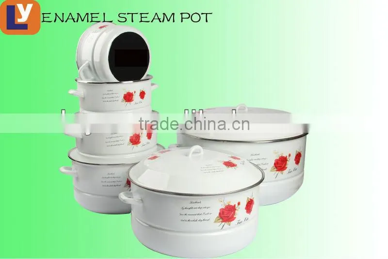 4pcs 26-30-34-40 cm enamel steam pot