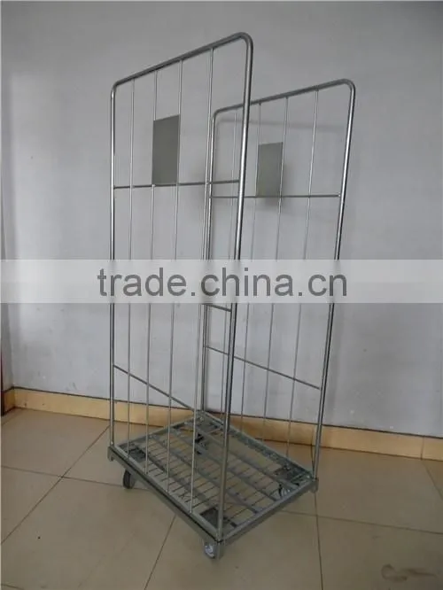 2 wall folding metal roll container/roll cage