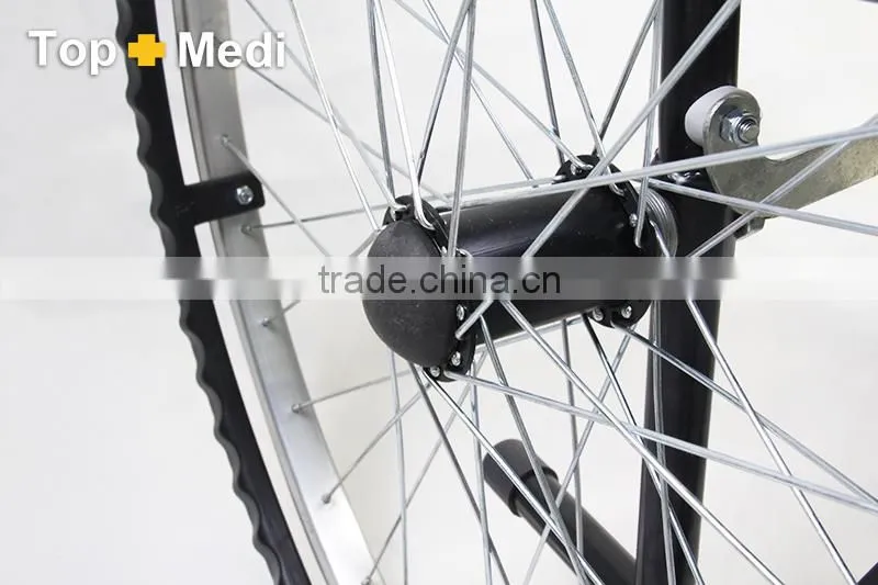 Topmedi manual hospital chair steel wheelchair for handicapped person