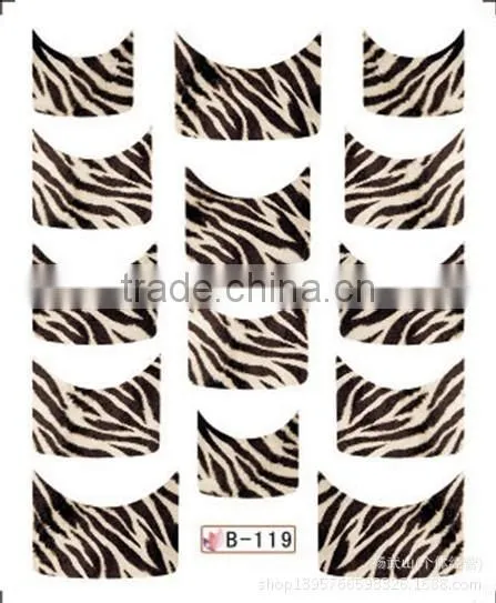 French half watermark fiower painting nails stick ,DIY Fashion Nail art