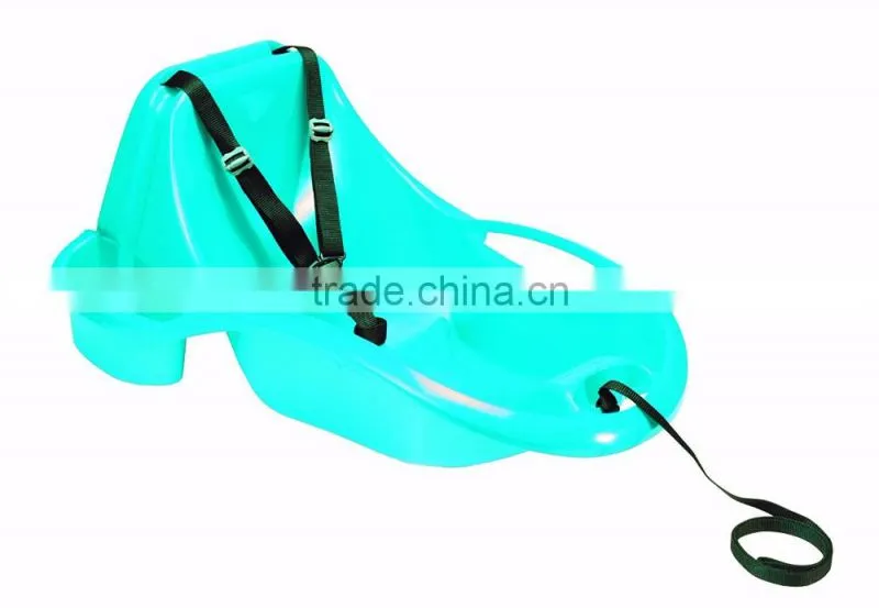 baby luge bebe plastic towable kids snow sled with backrest,toddler pull sled -30temp 24h cold resistance test