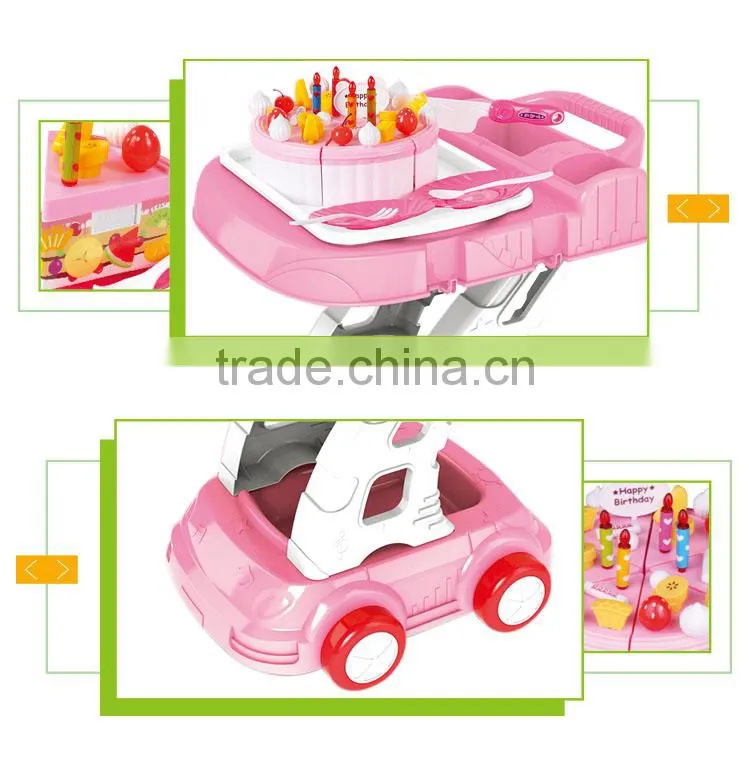 Multi-function cooking set kids play toy small kitchen trolley