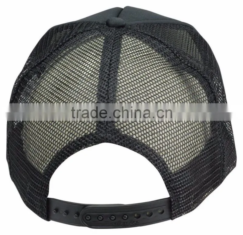 Custom fashion 5 panel dark grey trucker cap