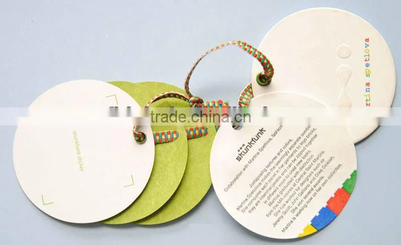 Factory price customized jeans paper hang tags from Qingdao