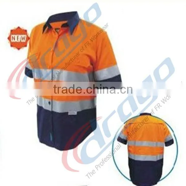UPF 50+ Cotton Drill Anti-UV Short Sleeve Shirts