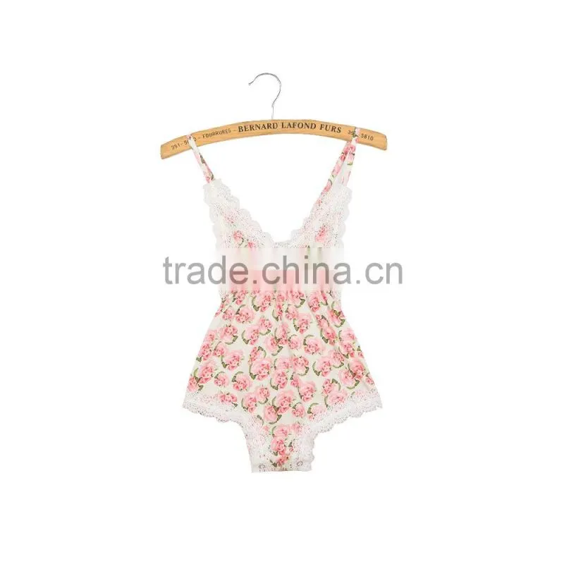 2016 New fashion baby wear summer one piece backless jumpsuit baby boutique outfit