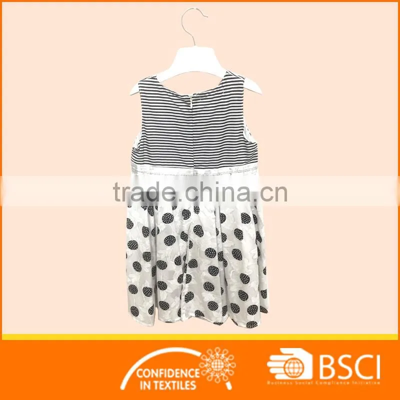 Stripe print summer sleeveless baby party dress