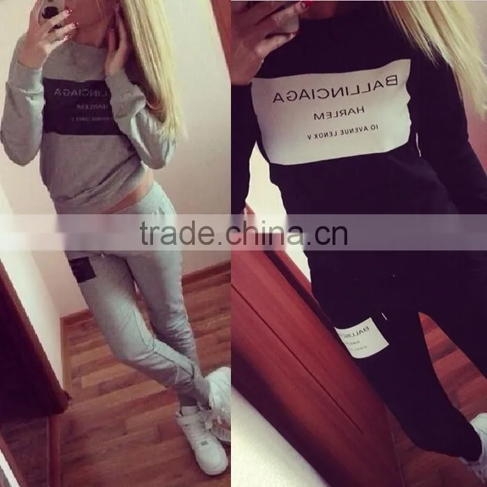 Wholesale Woman Clothes sets 2016 Ballinciaga Tracksuits 2 Piece Set Women Sport Suit Hoodies Jogging