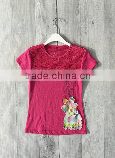 2016 new little girl boutique clothing t-shirt