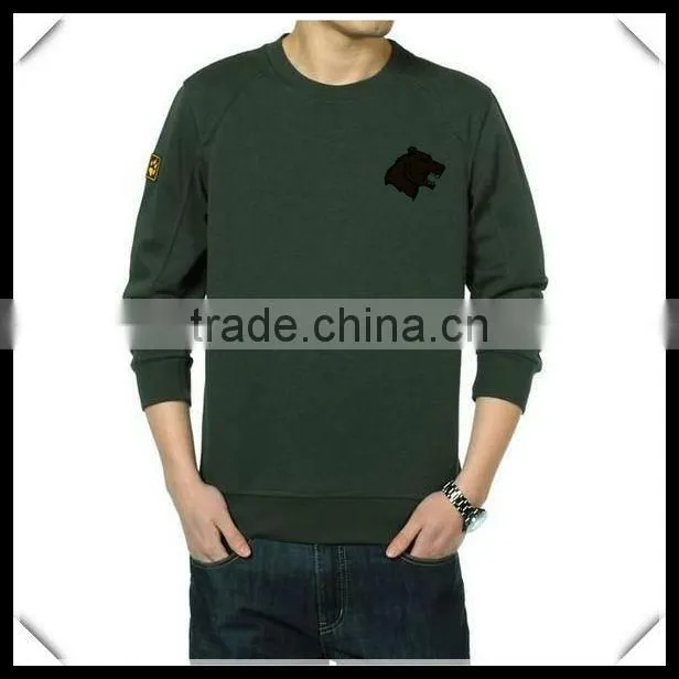 Long sleeve mens emboridery fleece tshirts 201321
