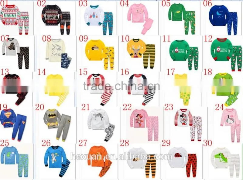 fashion kids cotton pajama sets Customized childrens sleepwear boutique pajamas for kids 31