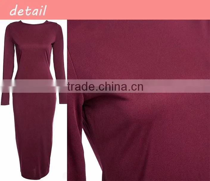 2017slim back Zipper sexy pencil tight long sleeve club dress for lady