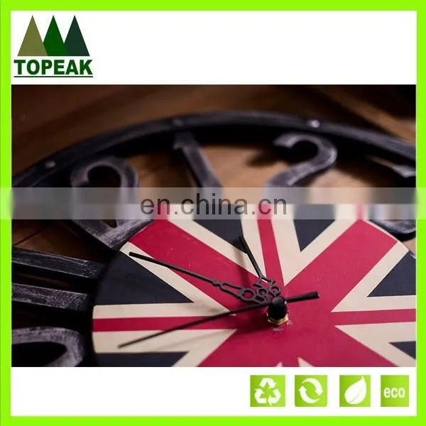 Popular Luxury Quality Vintage round Antique Design Natural Color Rustic Style Wall Clock
