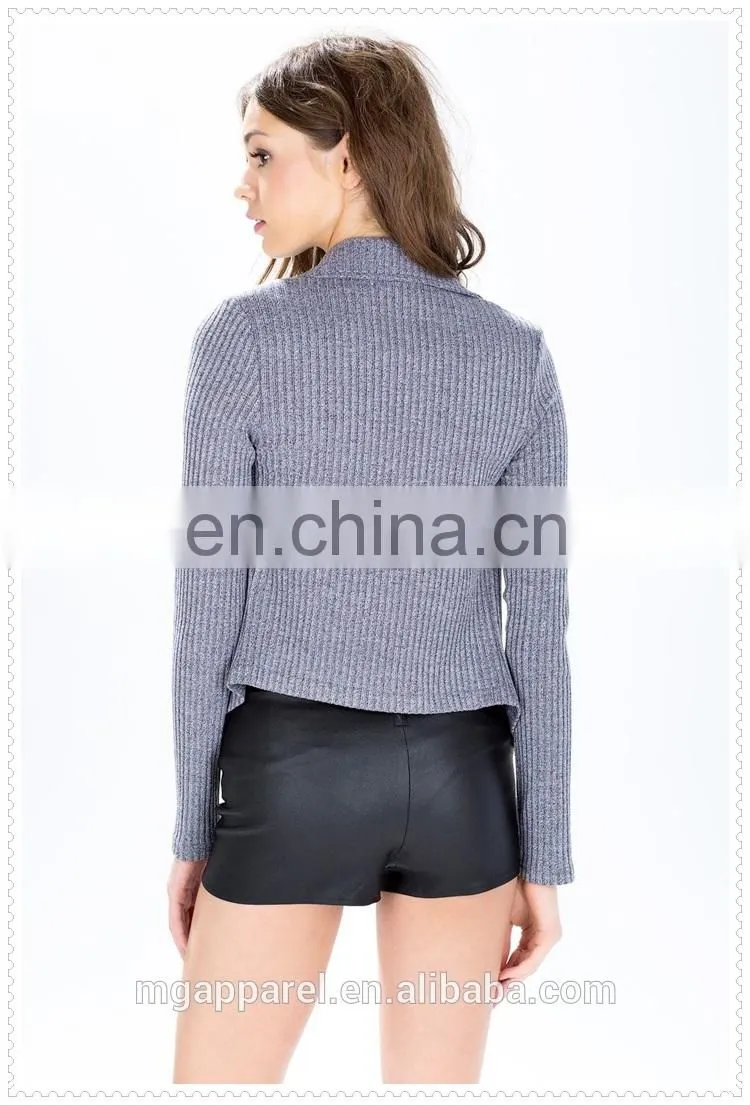 long sleeve decorative zip pocket new style jacket for women wholesale