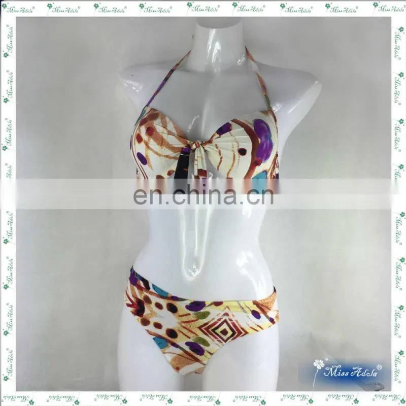 Sexy unique metal hot black two pieces swimwear /Bikini Trade Assurance supplier