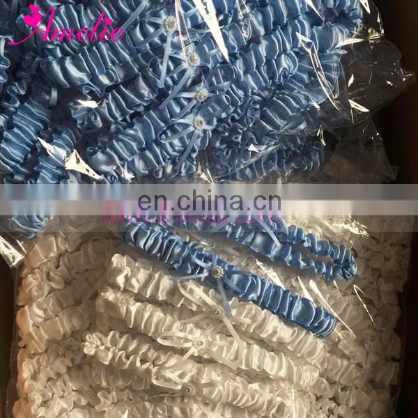 2017 Bridal Garter Casamento Wedding Decoration Keepsake Luxury Something Blue Satin Wedding Garter With Bow