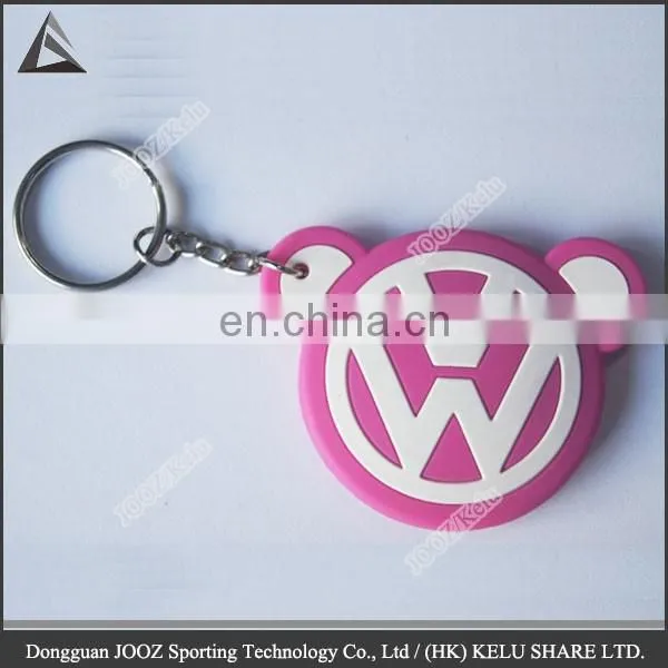 fashion colorful custom 3d logo rubber keychain