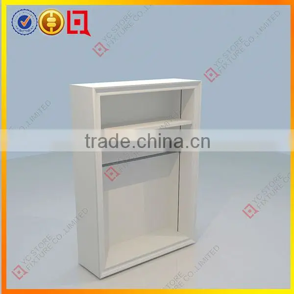 Wall mount clothing display cabinet with hangers