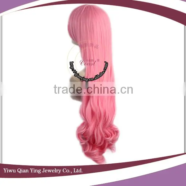 Japanese Pink Long Curly Vocaloid Luka Cosplay Wig for Party