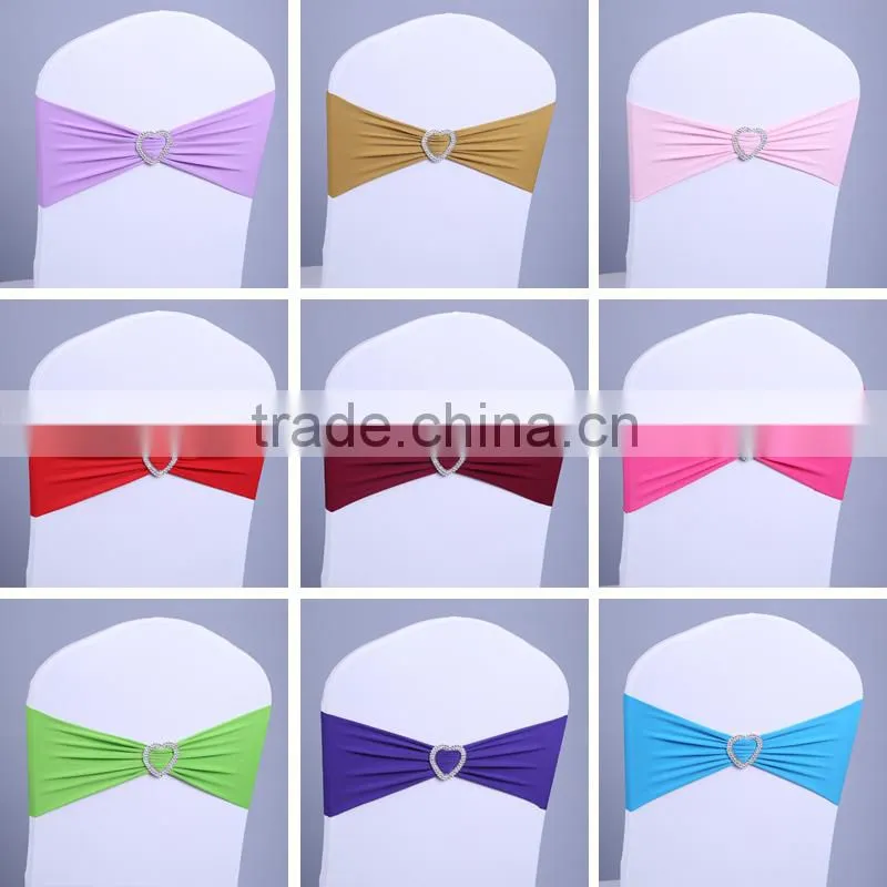 blue spandex band spandex chair sash with diamonder buckle
