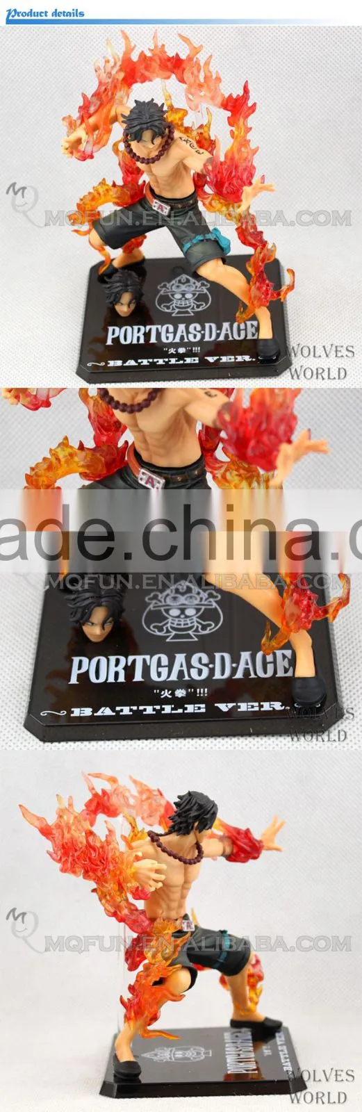 MINI QUTE 13 cm pirate Japanese anime one piece action figure Portgas D Ace with head parts brinquedos boys in box NO.MQ 064