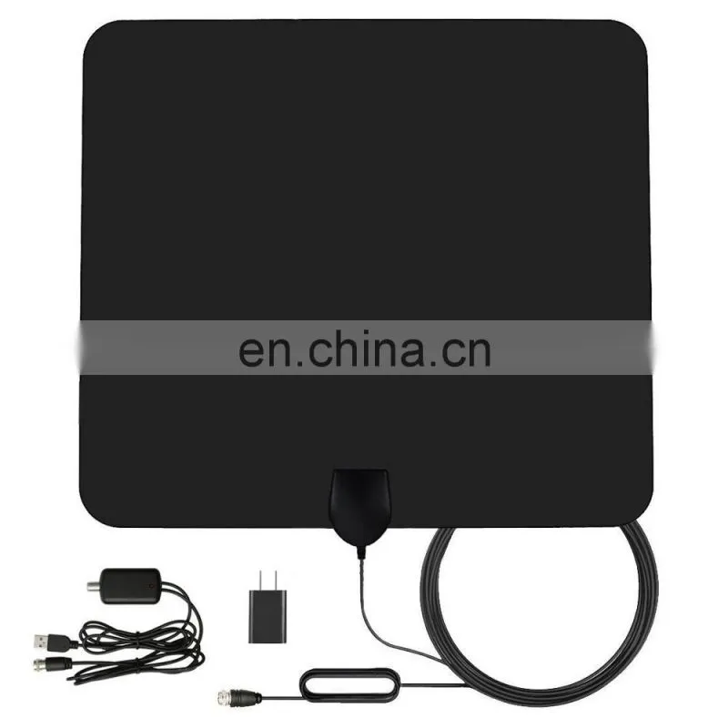 50 Miles Amplified HDTV Digital Indoor UHF Antenna with Coax Cable